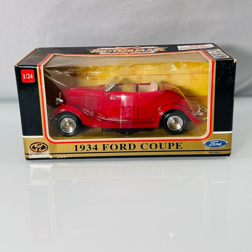 1934 Ford Coupe Red 1/24 Diecast Model Car by Motormax New in Box